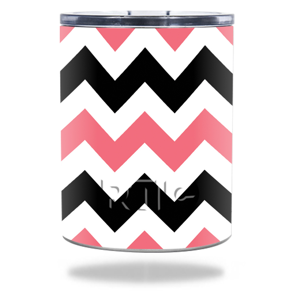 Picture of MightySkins RTLOW10-Black Pink Chevron Skin for RTIC Lowball 10 oz 2016 Wrap Cover Sticker - Black Pink Chevron