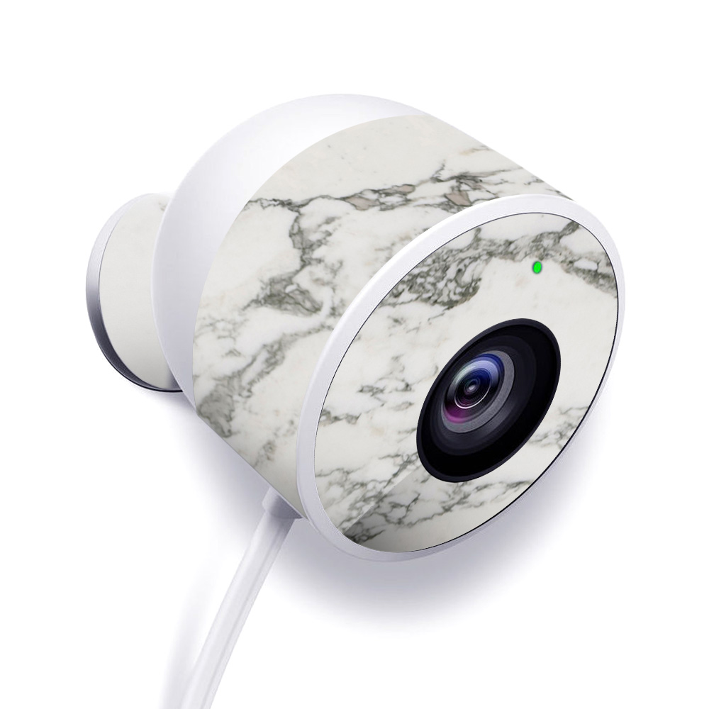 NECAOUT-White Marble Skin for Nest Cam Outdoor Security Camera - White Marble -  MightySkins
