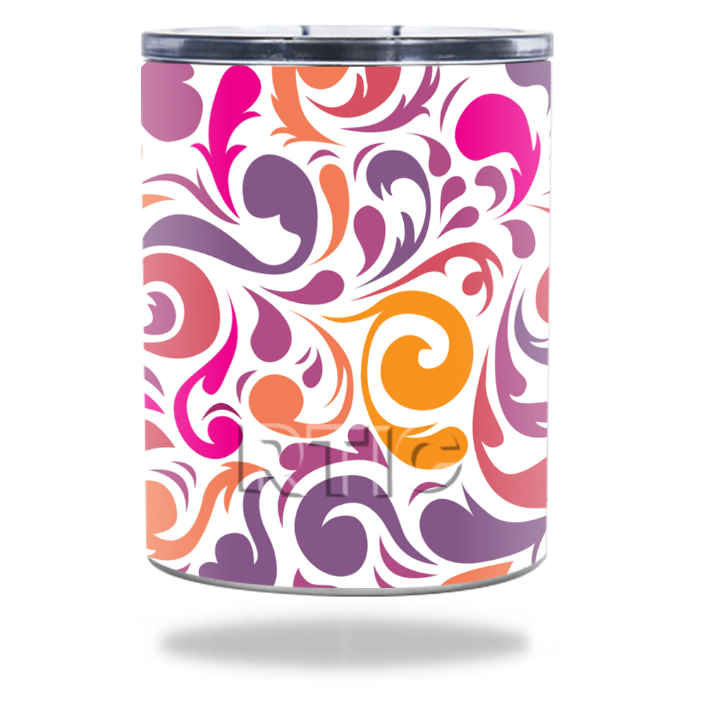 Picture of MightySkins RTLOW10-Swirly Girly Skin for RTIC Lowball 10 oz 2016 Wrap Cover Sticker - Swirly Girly