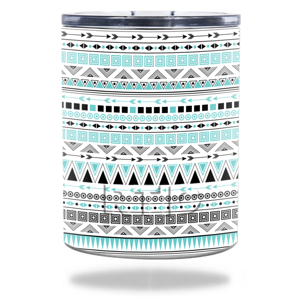 Picture of MightySkins RTLOW10-Turquoise Tribal Skin for RTIC Lowball 10 oz 2016 Wrap Cover Sticker - Turquoise Tribal