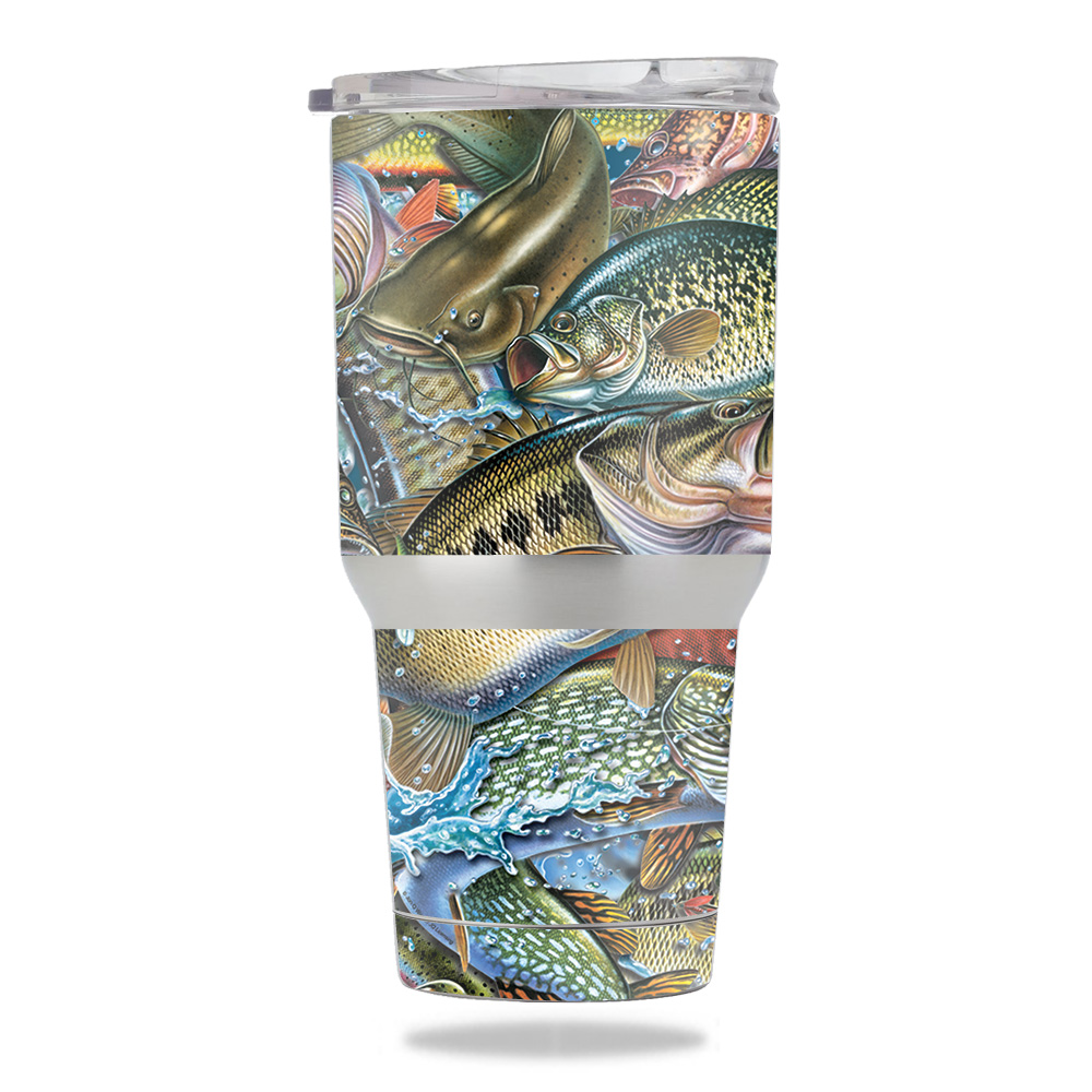 Picture of MightySkins METUM30-Action Fish Puzzle Skin for Members Mark 30 oz Tumbler - Action Fish Puzzle