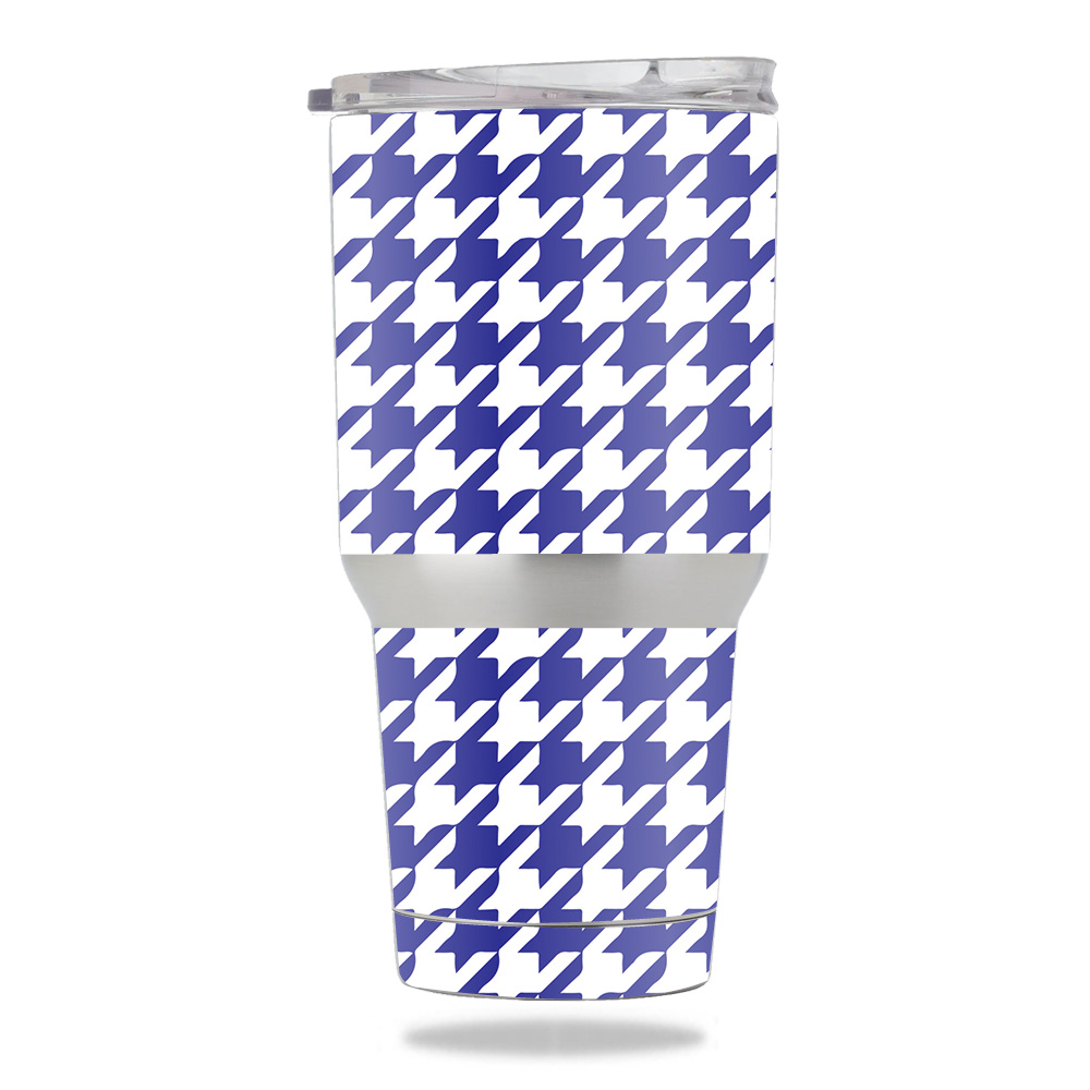 Picture of MightySkins METUM30-Blue Houndstooth Skin for Members Mark 30 oz Tumbler - Blue Houndstooth