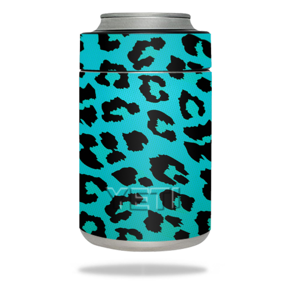 Picture of MightySkins YERAMCOL-Teal Leopard Skin for Yeti Colster - Teal Leopard