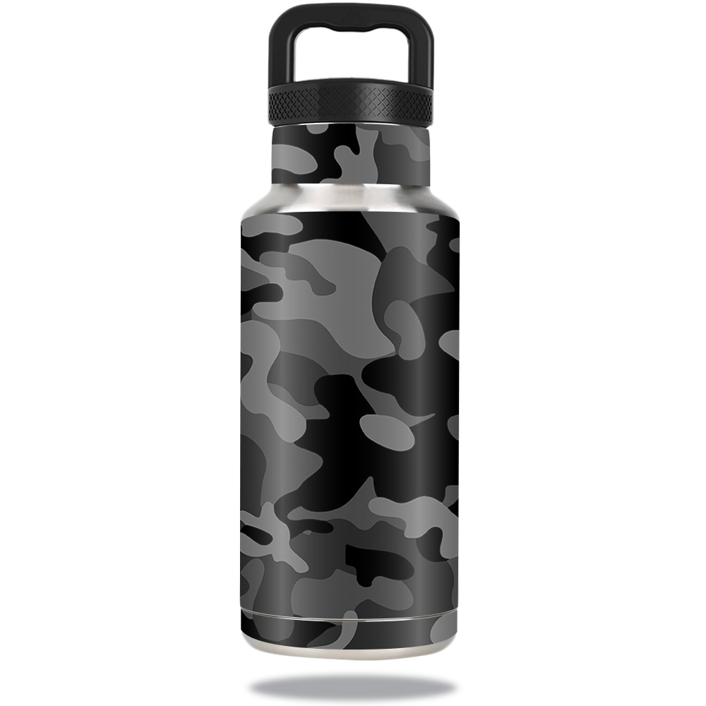 Picture of MightySkins OZBOT36-Black Camo Skin for Ozark Trail Water 36 oz Bottle Wrap Cover Sticker - Black Camo
