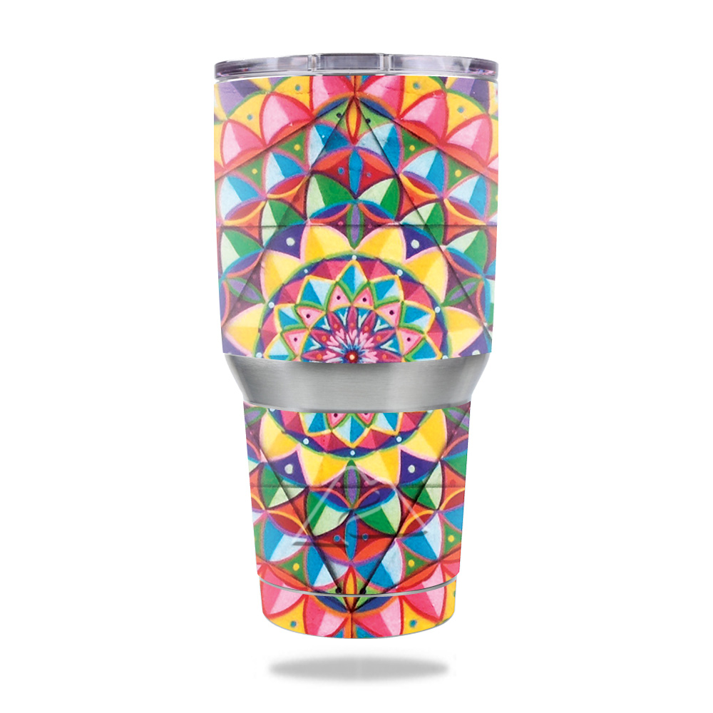 Picture of MightySkins OZTUM30-Rainbow Kaleidoscope Skin for Ozark Trail 30 oz Tumbler - Rainbow Kaleidoscope