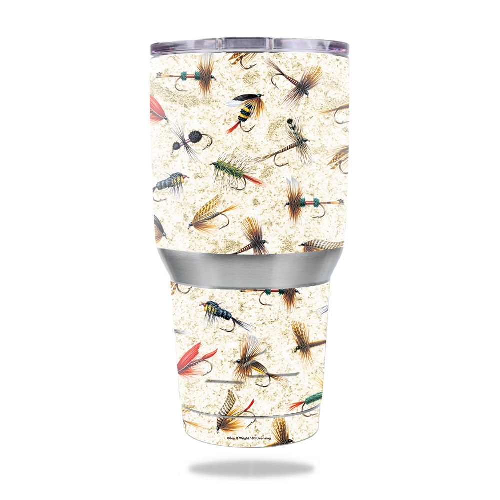 Picture of MightySkins OZTUM30-Fishing Flies Skin for Ozark Trail 30 oz Tumbler - Fishing Flies