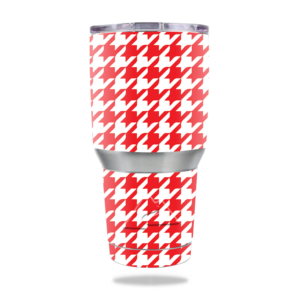 Picture of MightySkins OZTUM30-Red Houndstooth Skin for Ozark Trail 30 oz Tumbler - Red Houndstooth