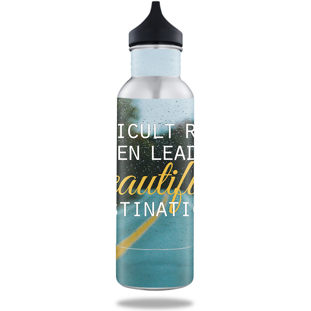 Picture of MightySkins BOKE12ST-Difficult Roads Skin for 12 oz Standard Keeper Bottle - Difficult Roads