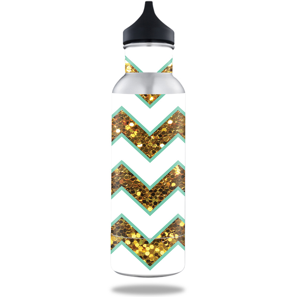 Picture of MightySkins BOKE12ST-Glitzy Chevron Skin for 12 oz Standard Keeper Bottle - Glitzy Chevron