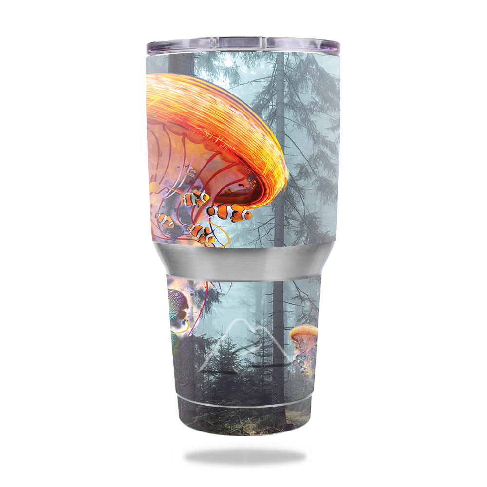 Picture of MightySkins OZTUM30-Electric Jellyfish Skin for Ozark Trail 30 oz Tumbler - Electric Jellyfish