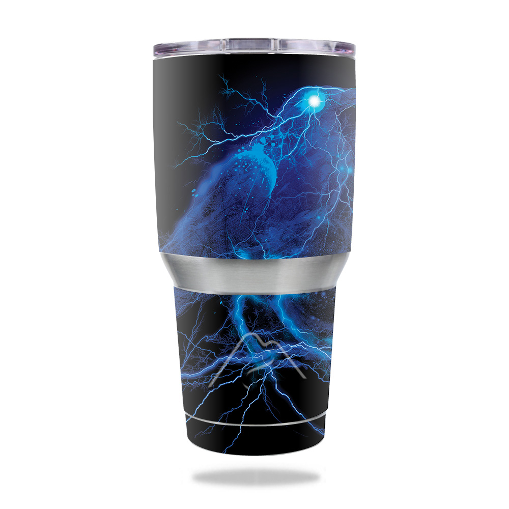 Picture of MightySkins OZTUM30-Electric Raven Skin for Ozark Trail 30 oz Tumbler - Electric Raven