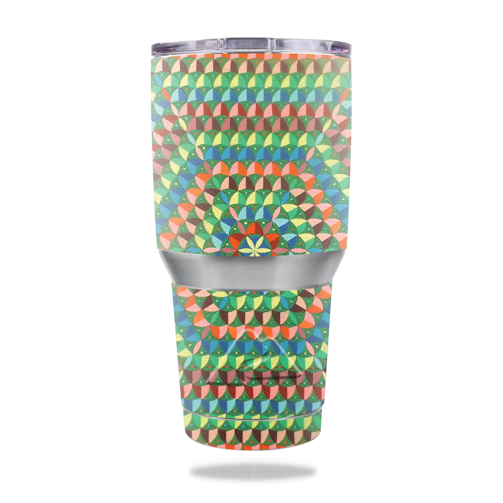 Picture of MightySkins OZTUM30-Green Hexagon Skin for Ozark Trail 30 oz Tumbler - Green Hexagon