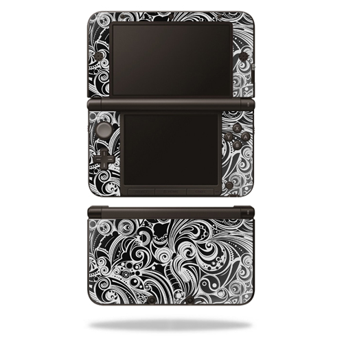 NI3DSXL-Black Vintage Skin for Nintendo 3DS XL Original 2012-2014 Models Sticker Wrap - Black Vintage -  MightySkins