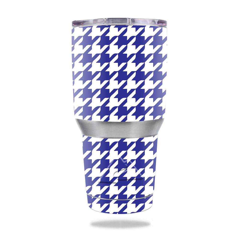 Picture of MightySkins OZTUM30-Blue Houndstooth Skin for Ozark Trail 30 oz Tumbler - Blue Houndstooth