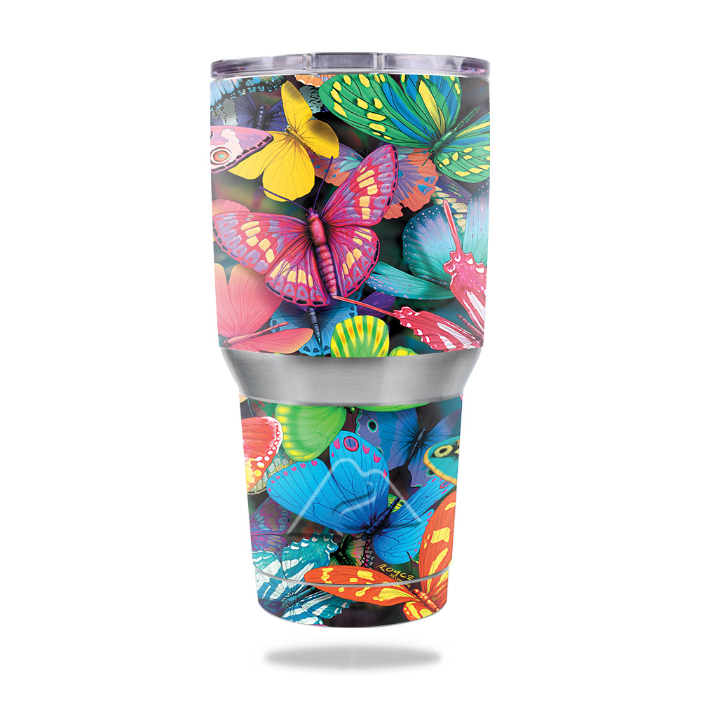 Picture of MightySkins OZTUM30-Butterfly Party Skin for Ozark Trail 30 oz Tumbler - Butterfly Party