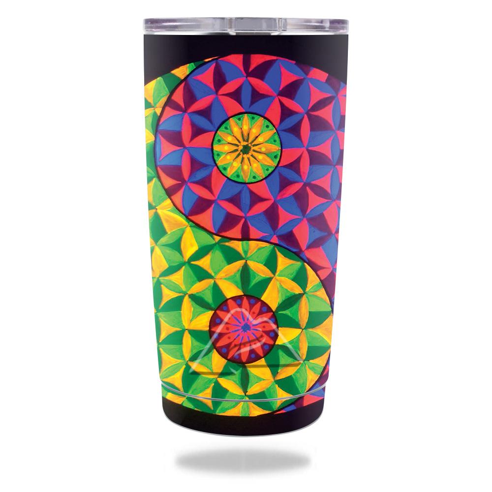 Picture of MightySkins OZTUM20-Neon Yin Yang Skin for Ozark Trail 20 oz Tumbler 2016 - Neon Yin Yang
