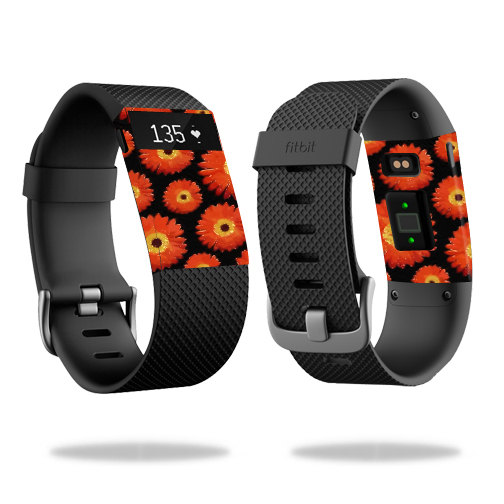 FITCHARHR-Orange Flowers Skin for Fitbit Charge HR Watch Cover Wrap Sticker - Orange Flowers -  MightySkins