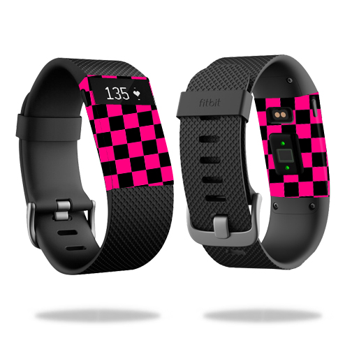 FITCHARHR-Pink Check Skin for Fitbit Charge HR Watch Cover Wrap Sticker - Pink Check -  MightySkins