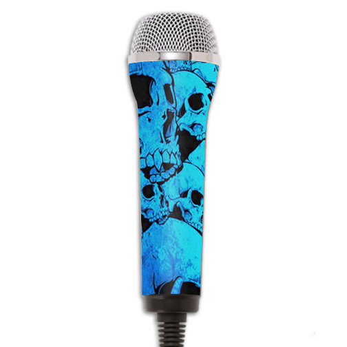 Picture of MightySkins REROCKMIC-Blue Skulls Skin for Redoctane Rock Band Microphone Case Wrap Cover Sticker - Blue Skulls