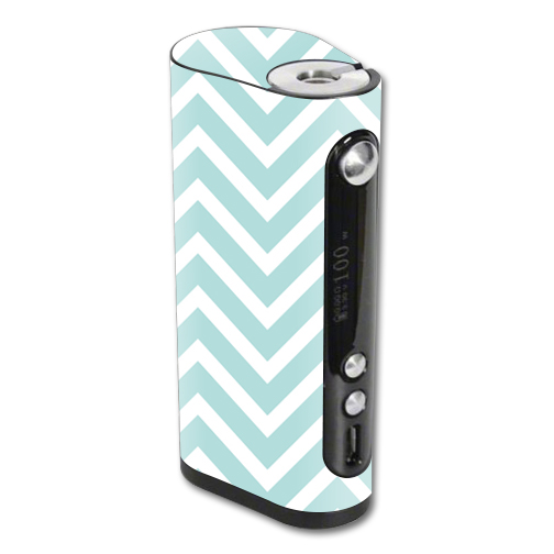 Picture of MightySkins VAFST100W-Aqua Chevron Skin for Vape Forward Vapor Flask Stout 100W TC - Aqua Chevron