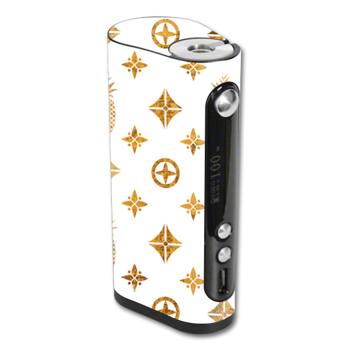 Picture of MightySkins VAFST100W-Gold Pineapples Skin for Vape Forward Vapor Flask Stout 100W TC - Gold Pineapples
