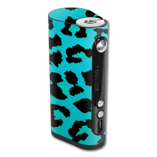 Picture of MightySkins VAFST100W-Teal Leopard Skin for Vape Forward Vapor Flask Stout 100W TC - Teal Leopard