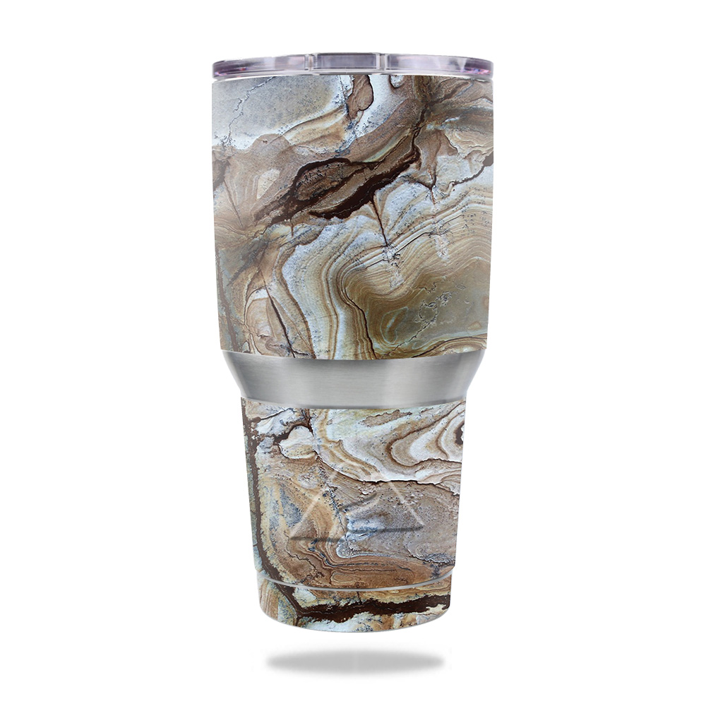 Picture of MightySkins OZTUM30-Brown Marble Skin for Ozark Trail 30 oz Tumbler - Brown Marble