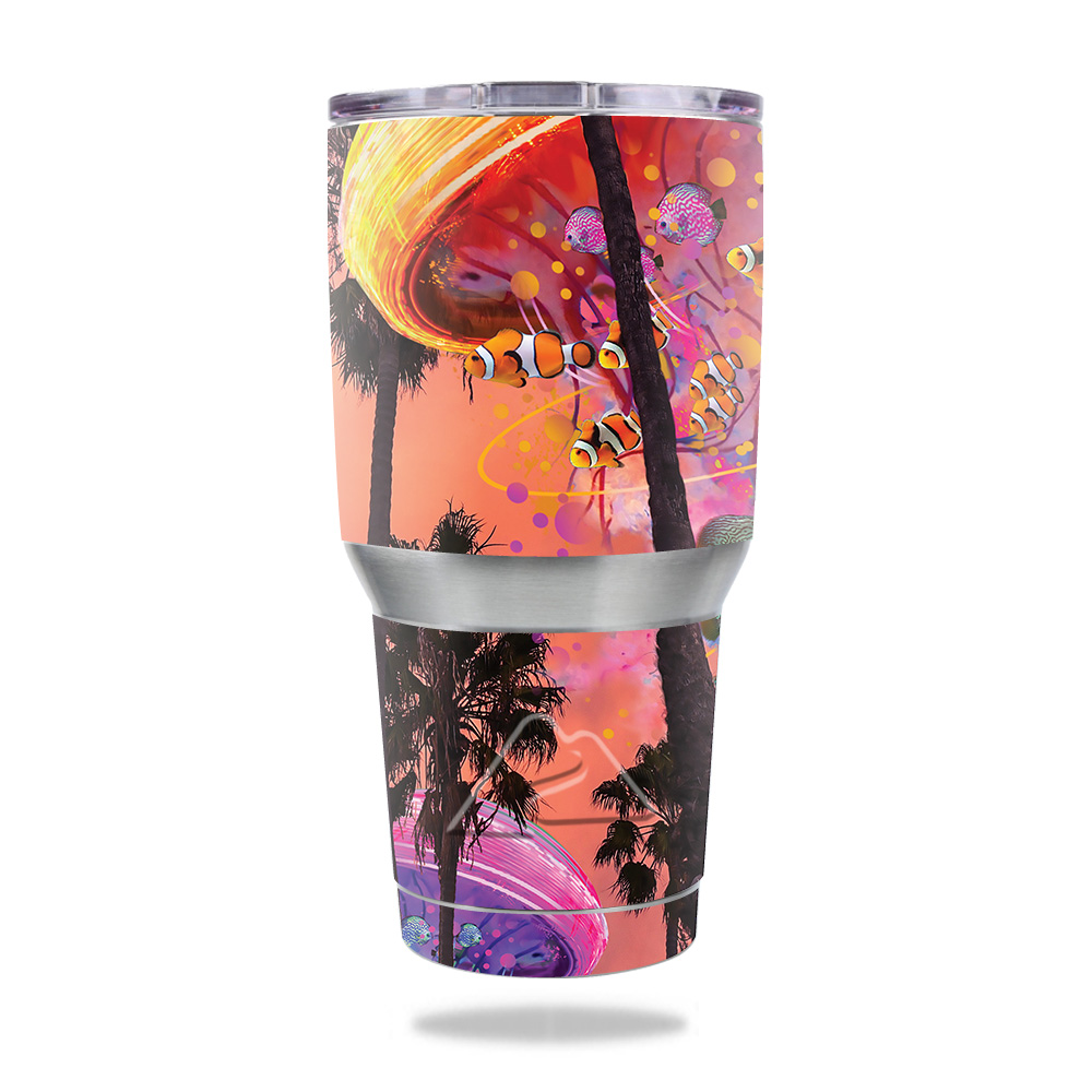 Picture of MightySkins OZTUM30-Jellyfish Palms Skin for Ozark Trail 30 oz Tumbler - Jellyfish Palms