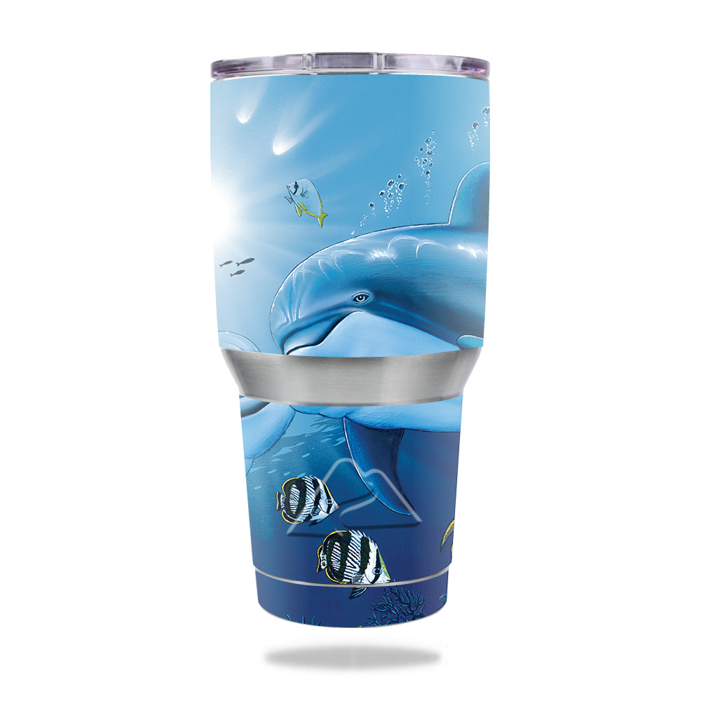 Picture of MightySkins OZTUM30-Kissing Dolphins Skin for Ozark Trail 30 oz Tumbler - Kissing Dolphins