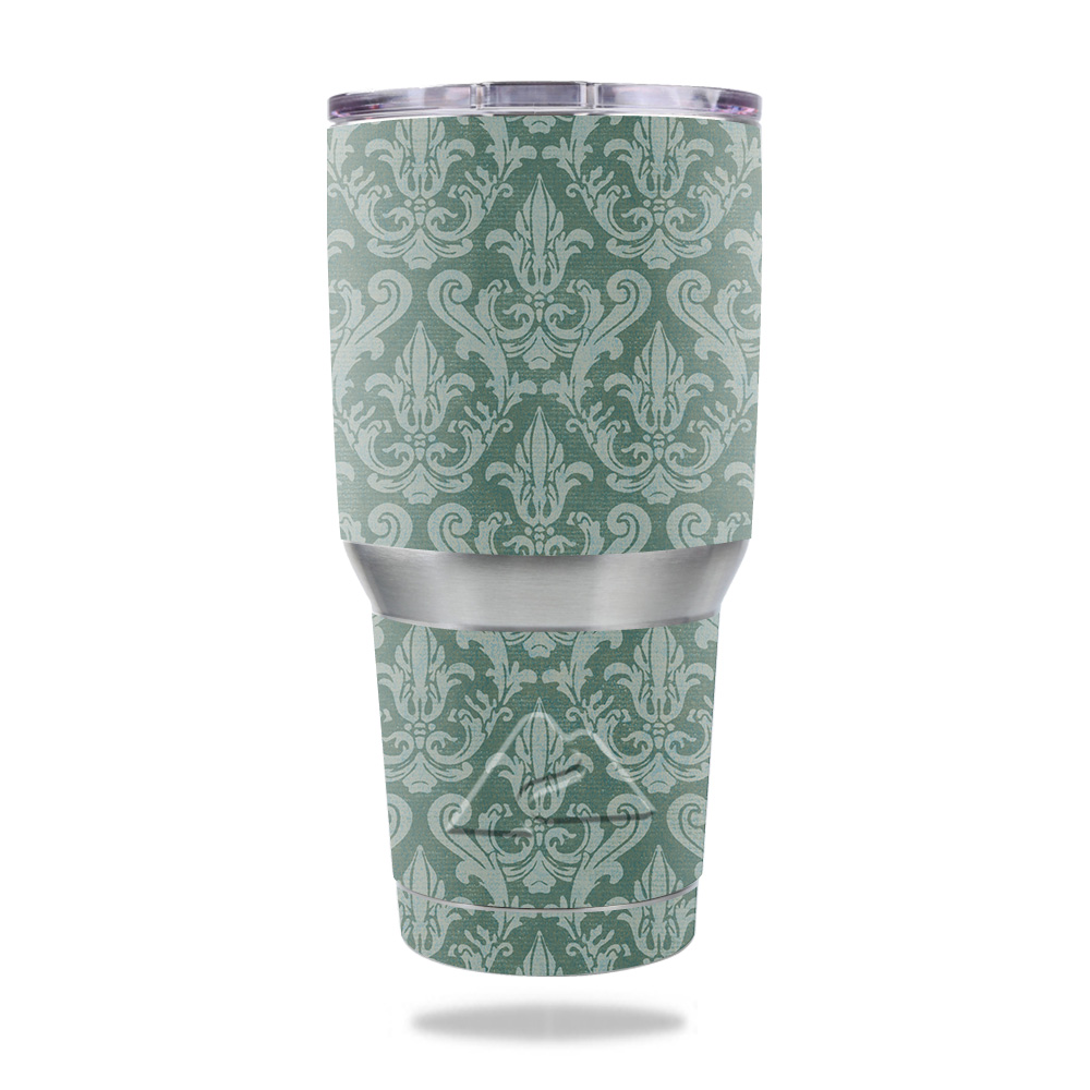Picture of MightySkins OZTUM30-Teal Damask Skin for Ozark Trail 30 oz Tumbler - Teal Damask