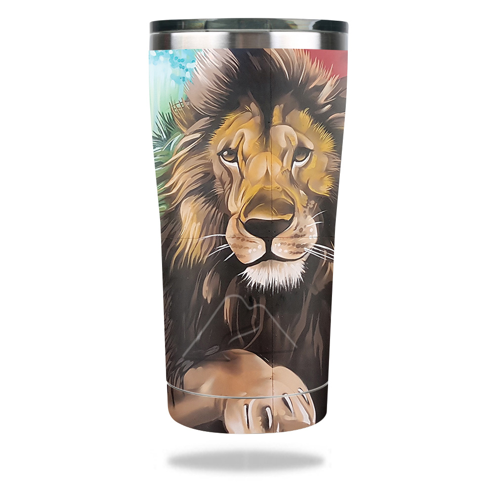 Picture of MightySkins OZTUM2017-Split Lion Skin for Ozark Trail 20 oz Tumbler 2017 - Split Lion