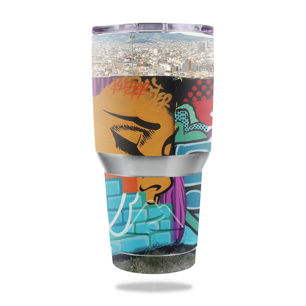 Picture of MightySkins OZTUM30-Graffiti Skyline Skin for Ozark Trail 30 oz Tumbler - Graffiti Skyline