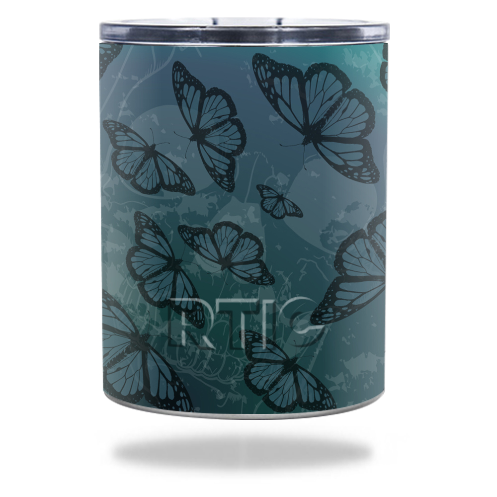 Picture of MightySkins RTLOW10-Dark Butterfly Skin for RTIC Lowball 10 oz 2016 Wrap Cover Sticker - Dark Butterfly