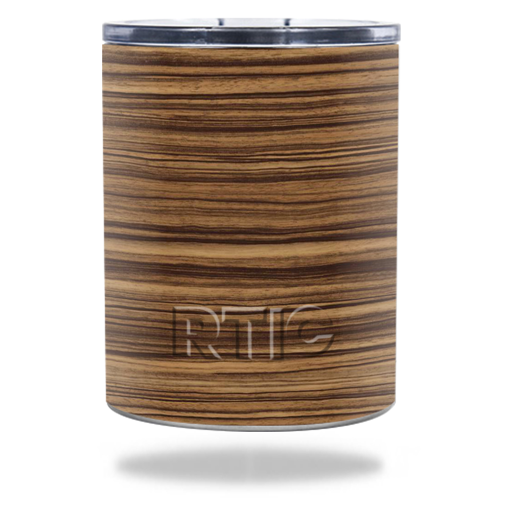 Picture of MightySkins RTLOW10-Dark Zebra Wood Skin for RTIC Lowball 10 oz 2016 Wrap Cover Sticker - Dark Zebra Wood