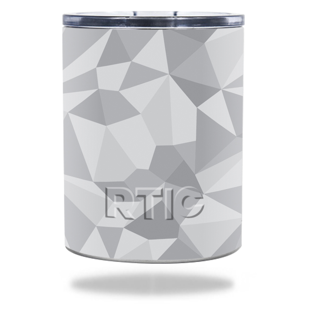 Picture of MightySkins RTLOW10-Gray Polygon Skin for RTIC Lowball 10 oz 2016 Wrap Cover Sticker - Gray Polygon