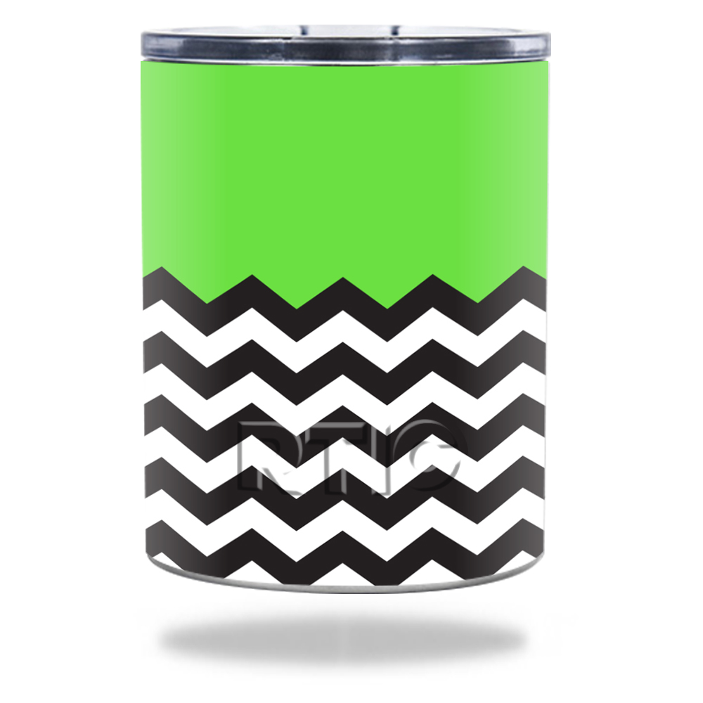 Picture of MightySkins RTLOW10-Lime Chevron Skin for RTIC Lowball 10 oz 2016 Wrap Cover Sticker - Lime Chevron