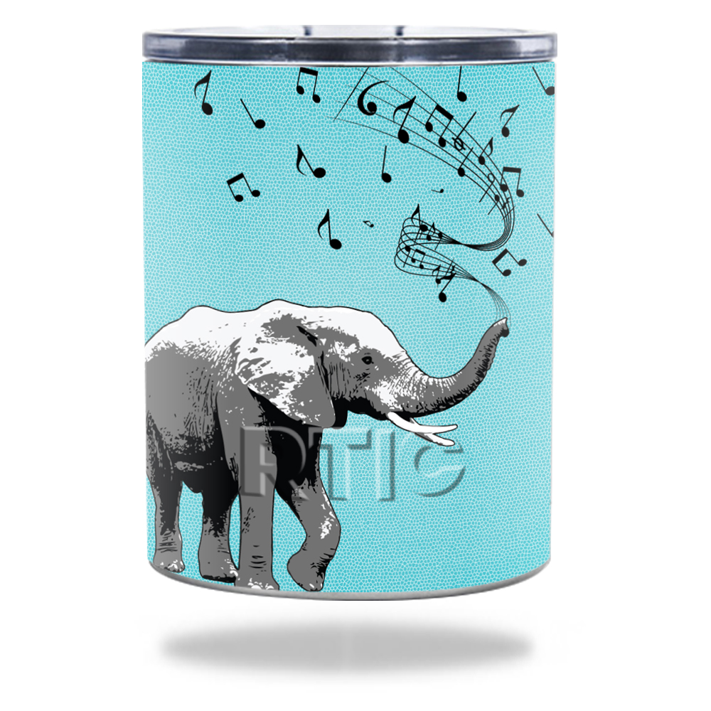 Picture of MightySkins RTLOW10-Musical Elephant Skin for RTIC Lowball 10 oz 2016 Wrap Cover Sticker - Musical Elephant