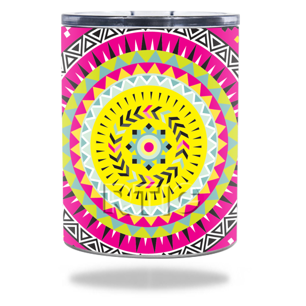 Picture of MightySkins RTLOW10-Pink Aztec Skin for RTIC Lowball 10 oz 2016 Wrap Cover Sticker - Pink Aztec