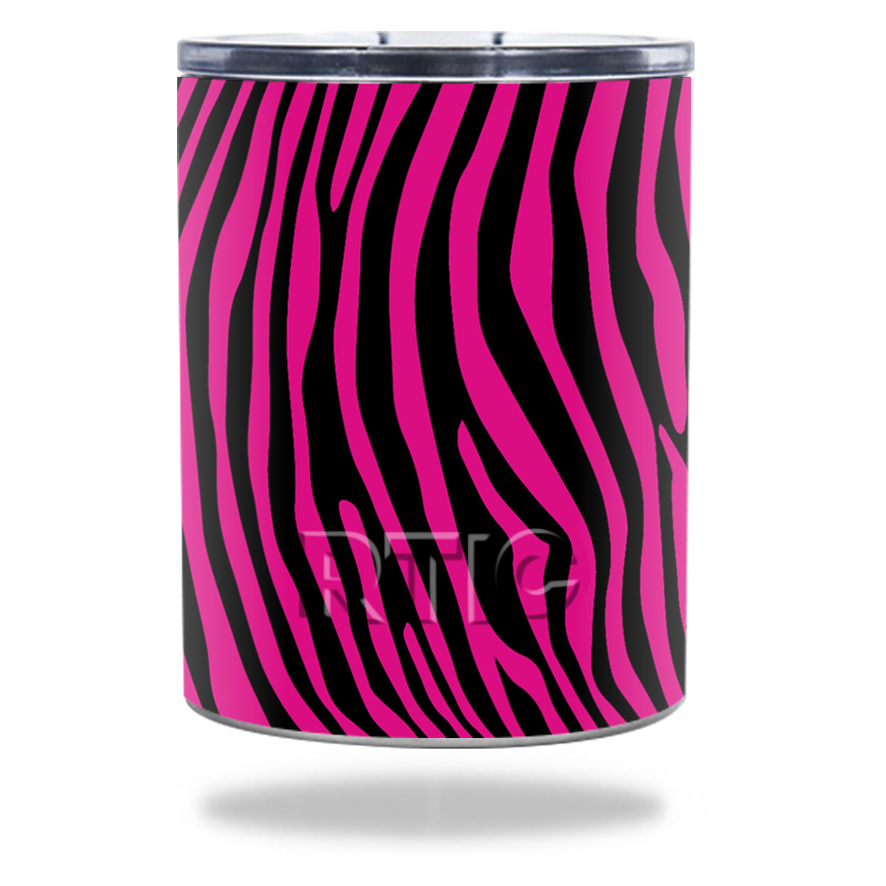 Picture of MightySkins RTLOW10-Pink Zebra Skin for RTIC Lowball 10 oz 2016 Wrap Cover Sticker - Pink Zebra