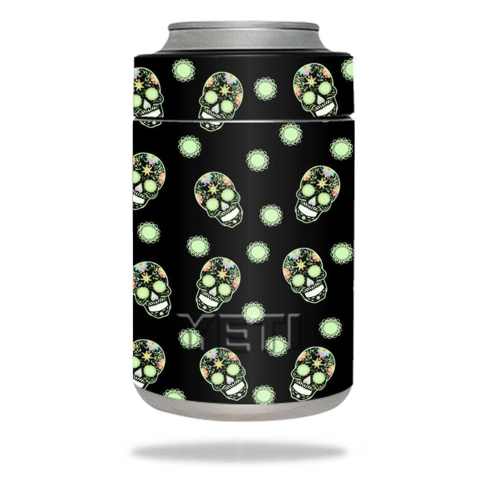 Picture of MightySkins YERAMCOL-Glowing Skulls Skin for Yeti Rambler Colster Wrap Cover Sticker - Glowing Skulls