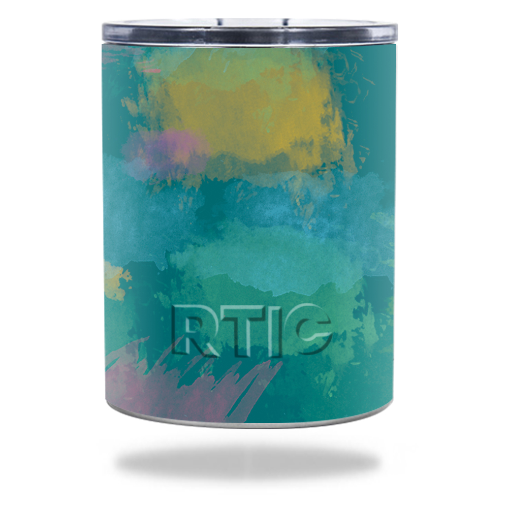 Picture of MightySkins RTLOW10-Watercolor Blue Skin for RTIC Lowball 10 oz 2016 Wrap Cover Sticker - Watercolor Blue