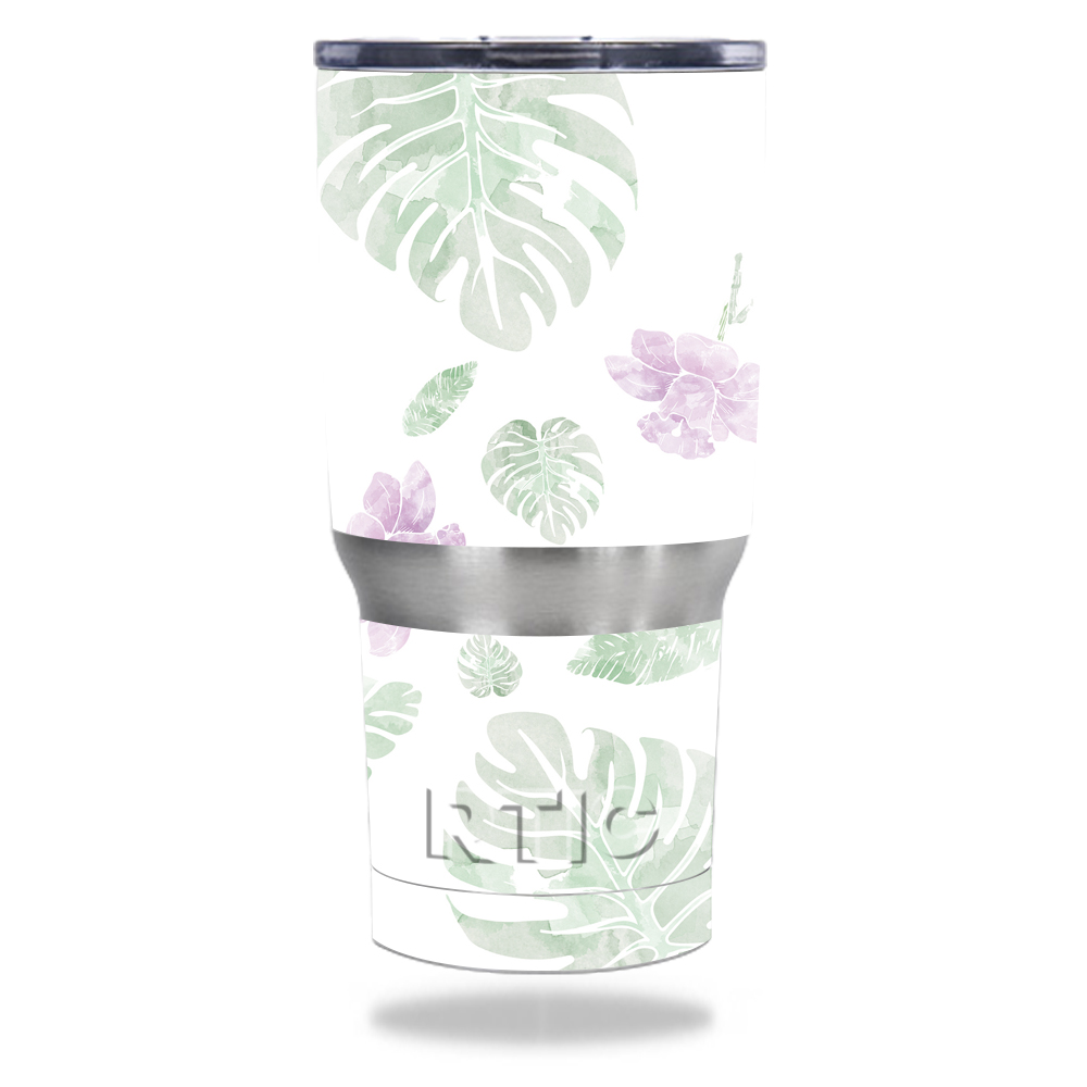RTTUM20-Watercolor Flowers Skin for RTIC 20 oz Tumbler 2016 Wrap Cover Sticker - Watercolor Flowers -  MightySkins