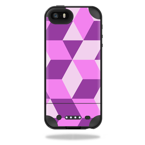 MJPIP5-Pink Geo Tile Skin for Mophie Juice Pack Plus iPhone 5, 5S & SE Case Wrap Cover Sticker - Pink Geo Tile -  MightySkins
