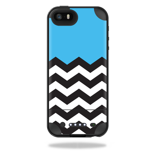 MJPIP5-Baby Blue Chevron Skin for Mophie Juice Pack Plus iPhone 5, 5S & SE Case Wrap Cover Sticker - Baby Blue Chevron -  MightySkins
