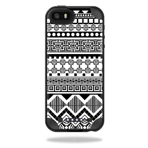 MJPIP5-Black Aztec Skin for Mophie Juice Pack Plus iPhone 5, 5S & SE Case Wrap Cover Sticker - Black Aztec -  MightySkins