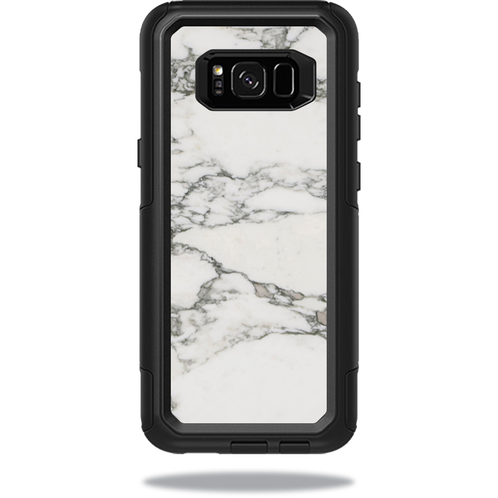 OTCSGS8PL-White Marble Skin for Otterbox Commuter Samsung Galaxy S8 Plus Case Wrap Cover Sticker - White Marble -  MightySkins