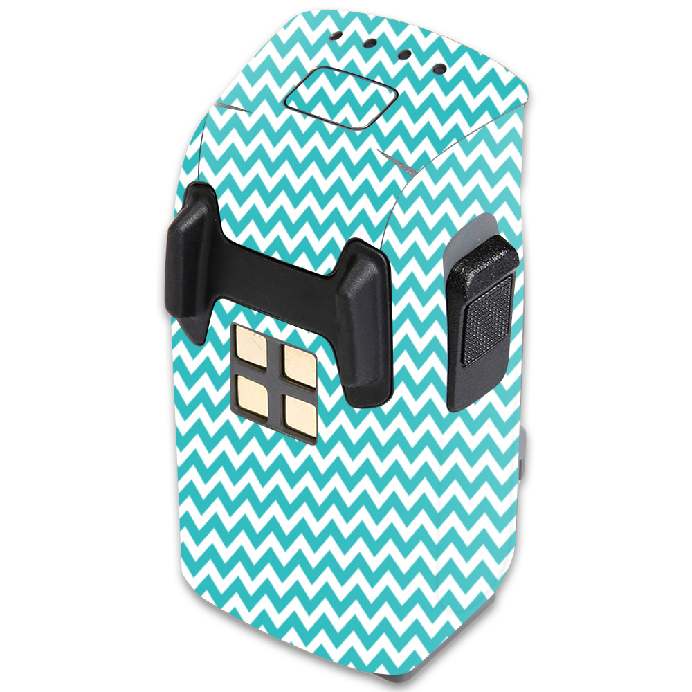 Picture of MightySkins DJSPBAT-Turquoise Chevron Skin for DJI Spark Mini Drone Battery - Turquoise Chevron