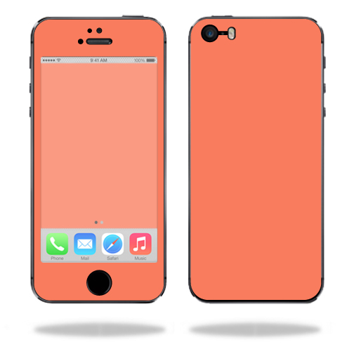 APIPH5S2-Solid Salmon Skin for Apple iPhone 5, 5S & SE Wrap Cover Sticker - Solid Salmon -  MightySkins