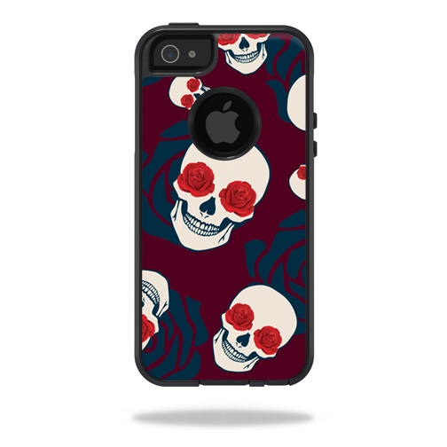 OTCIP5-Skulls N Roses Skin for Otterbox Commuter iPhone 5, 5S & SE Case Wrap Cover Sticker - Skulls N Roses -  MightySkins