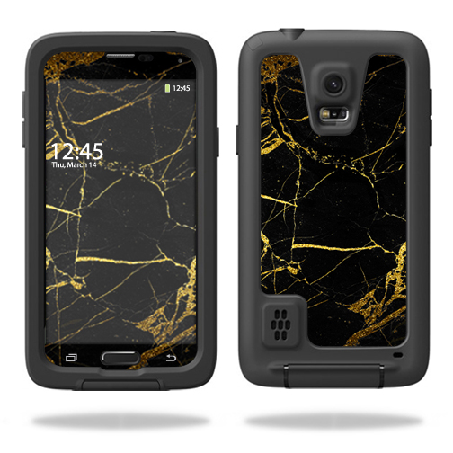 LIFSGS5-Black Gold Marble Skin for Lifeproof Samsung Galaxy S5 Case Wrap Cover Sticker - Black Gold Marble -  MightySkins